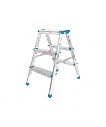 ÇİFT BASAMAKLI ALÜMİNYUM METAL MERDİVEN YÜKSEKLİK 69CM BAŞ GENİŞLİK 8CM