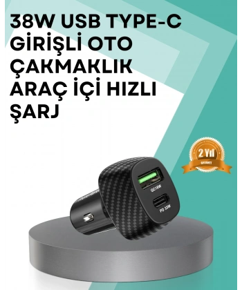 Çift Cihaz Destekli 38W Güçlü Çakmaklık Araç Şarj Cihazı