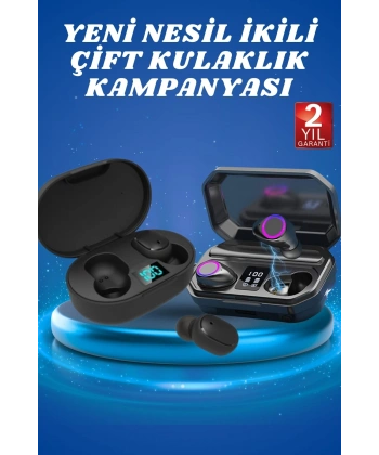 Çift Kulaklık Kampanyası Dokunmatik Kontrol Kulak İçi Yüksek Ses Kaliteli Mikrofonlu