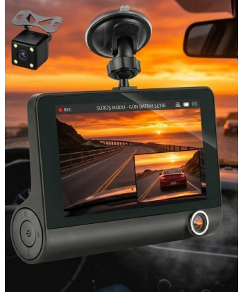 Çift Lens Araç Güvenlik Kamerası G Sensörlü Full HD