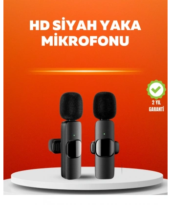 Çift Mikrofonlu Kablosuz Kayıt Seti iPhone Uyumlu Mini Mikrofon