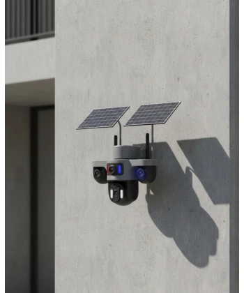 Çift Solar Panelli 4G Kablosuz IP Güvenlik Kamerası 9MP ve Hareket Takipli