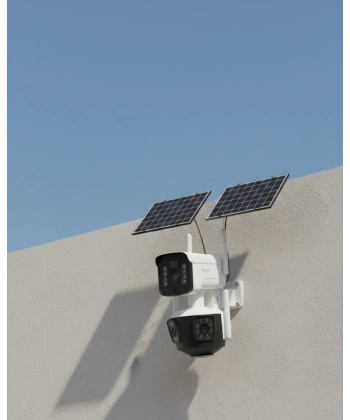 Çift Solar Panelli 4G Kablosuz IP Güvenlik Kamerası 9MP ve Hareket Takipli