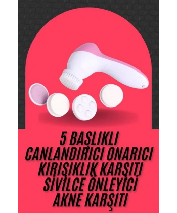 Cilt Temizleme ve Masaj Aleti 5 Başlıklı Akne ve Sivilce Önleyici