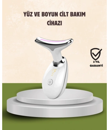 Cilt Yenileyici Şarjlı Güzellik Aleti – Pozitif/Negatif İyon, Titreşimli Masaj ve Kırmızı-Mavi-Yeşil Işıkla