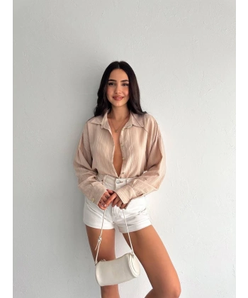 Çizgili oversize gömlek