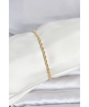 CM 14K Gold Renk Burgu Model Kadın Bileklik