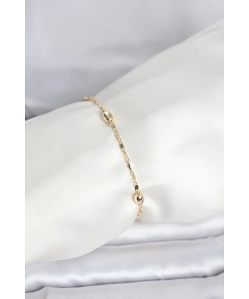 CM 14K Gold Renk Damla Topçuk Model Kadın Bileklik