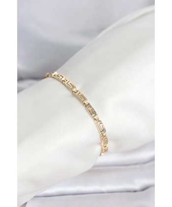 CM 14K Gold Renk Geometrik Model Kadın Bileklik