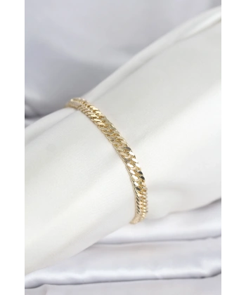 CM 14K Gold Renk Kalın Zincir Model Kadın Bileklik