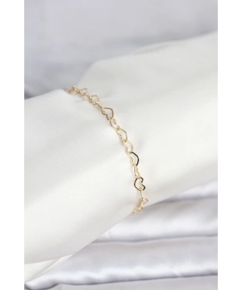 CM 14K Gold Renk Kalpli Zincir Model Kadın Bileklik