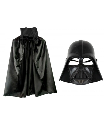 Çocuk Boy Yıldız Savaşları Star Wars Darth Vader Maskesi ve 90 cm Pelerin Seti Siyah