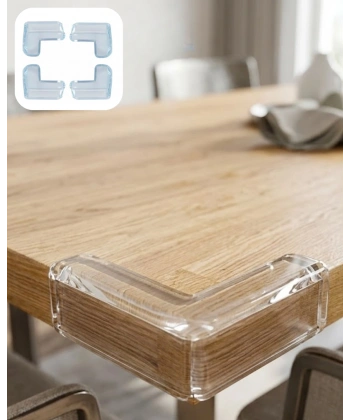 Çocuk Güvenlik Köşe Koruyucu 4 Lü Set Masa Sehpa Köşe Aparatı