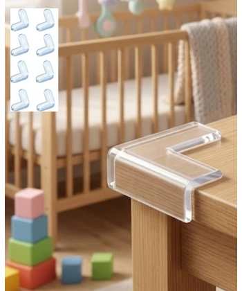 Çocuk Güvenlik Köşe Koruyucu 8 Li Set Masa Sehpa Köşe Aparatı