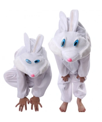 Çocuk Tavşan Kostümü Beyaz Renk 6-7 Yaş 120 cm