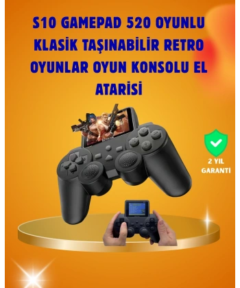 Çocuklar ve Yetişkinler İçin Uygun 500 Oyunlu Taşınabilir Mini Retro El Konsolu