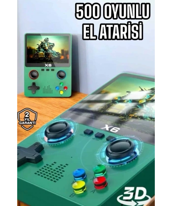 Çocuklara Özel 666 Oyunlu X6 Atari Video İzleme ve Müzik Dinleme
