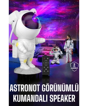 Çocuklara Özel Projeksiyon Astronot Lamba Speaker Sevimli