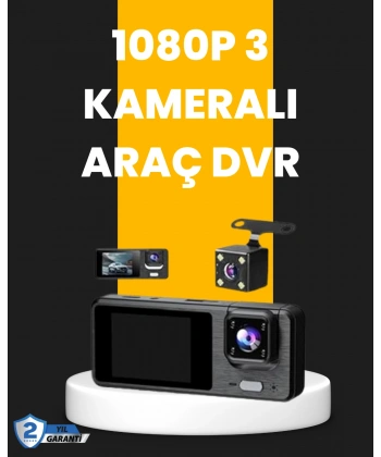 Çok Açılı Araç İçi DVR | Ön İç Arka Kamera, Döngü Video Kaydı