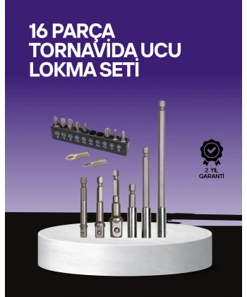 Çok Amaçlı 16lı Bits Uç Seti Dayanıklı Tornavida Adaptör