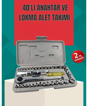 Çok Amaçlı 40 Parça Lokma Anahtar Takımı Korozyona Dayanıklı Çelik