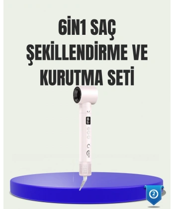 Çok Fonksiyonlu 6 Başlıklı Saç Kurutma ve Şekillendirme Seti