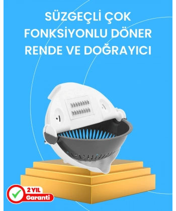 Çok Fonksiyonlu Dilimleyici ve Süzgeçli Mutfak Aparatı
