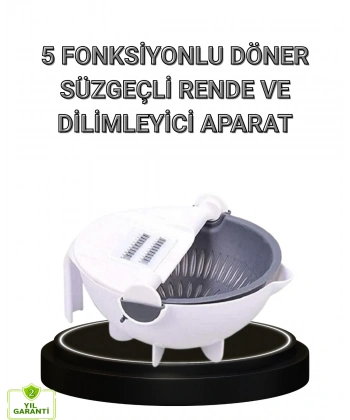 Çok Fonksiyonlu Döner Rende Süzgeç Hazneli Ergonomik Sebze Doğrayıcı