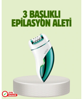 Çok Fonksiyonlu Epilatör 600mAh 90 Dakika Kullanım LED Metal Başlık Su Geçirmez