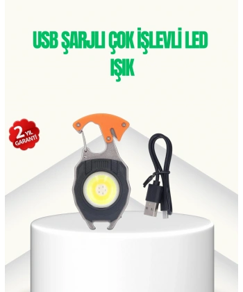 Çok İşlevli USB Şarjlı Anahtarlık Fener
