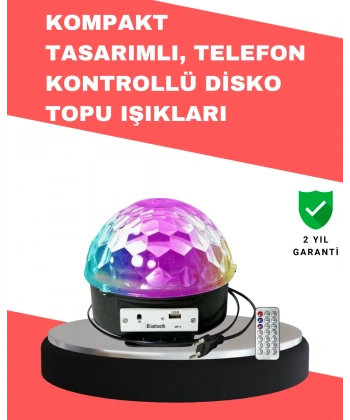 Çok Renkli LED Masaüstü Disko Topu Parti Aydınlatma Cihazı