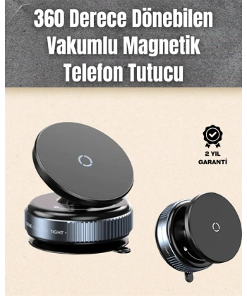 Çok Yönlü Döner Başlıklı Vakumlu Araç Telefon Standı – Sert Yollarda Stabil Kullanım