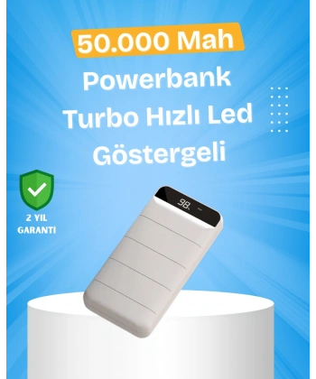 Çoklu Cihaz Uyumlu LED Ekranlı 50000 mAh Powerbank
