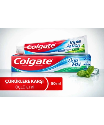Colgate Üçlü Etki Diş Macunu 50 ml Çürük Koruma & Ferah Nefes 1 ADET