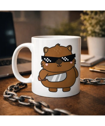 Cool Ayıcık Tasarımlı Porselen Kupa MODEL 84 – Eğlenceli, Karizmatik ve Dikkat Çekici Kahve Kupası