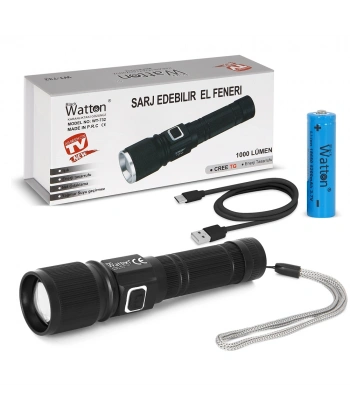 CREE TG LED 1000 LÜMEN GÖSTERGELİ FONKSİYONEL EL FENERİ WATTON WT-732