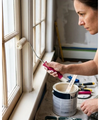 Dar Alan Boyama Rulosu 10 Cm Boya Fırça Seti 6 Adet Yedek Rulo Hediyeli