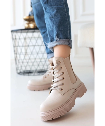 Daum Bej Cilt Bağcıklı Bot