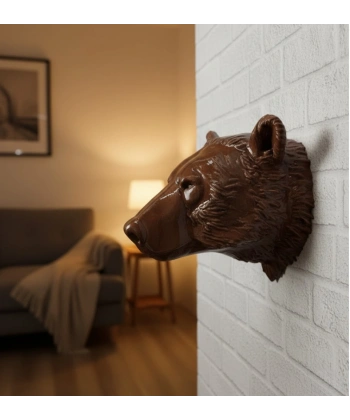 Dekoratif Ayı Duvar Heykeli Asılabilir Hediyelik 25x19 cm