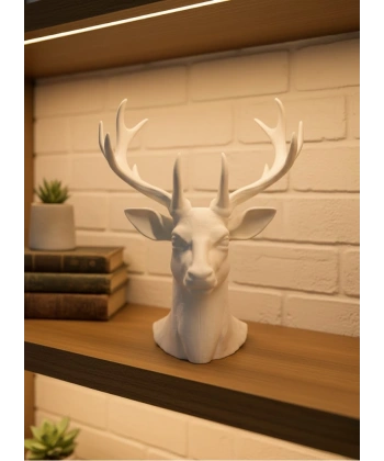Dekoratif Beyaz Geyik Biblo Salon ve Raf Dekoru