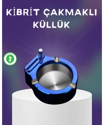 Dekoratif Çakmaklı Küllük Kolay Temizlenebilir Metal