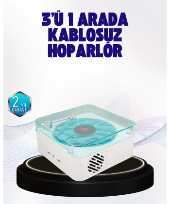 Dekoratif Gece Işıklı Bluetooth Hoparlör – Zaman ve Pil Ekranlı