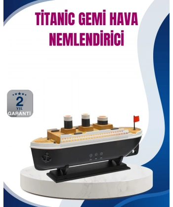 Dekoratif Gemi Modeli 7 Renk Işıklı Hava Nemlendirici ve Oda Kokusu Difüzörü