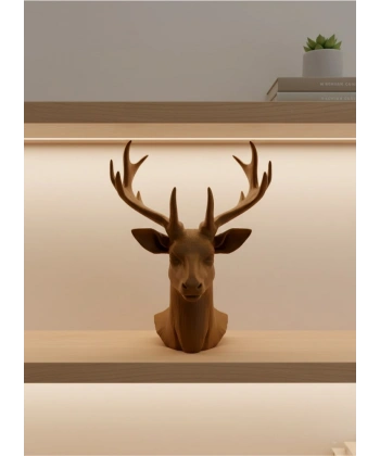 Dekoratif Kahverengi Geyik Biblo Salon ve Raf Dekoru