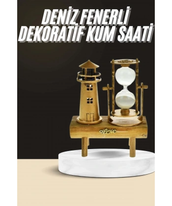 Dekoratif Kum Saati Deniz Feneri Retro Masa Hediyeli Eşya