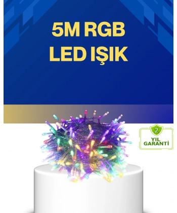 Dekoratif Peri Led 5 m 50 Ampullü Şeffaf Kablo Aydınlatma