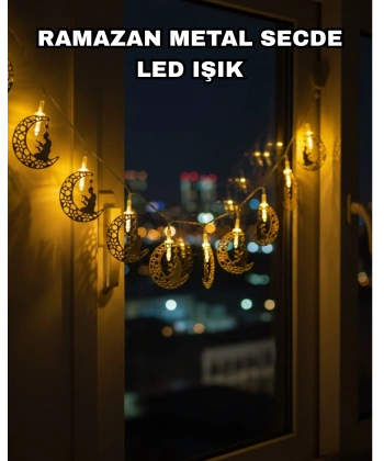 Dekoratif Ramazan Ay Işığı Secde Eden Adam Figürlü