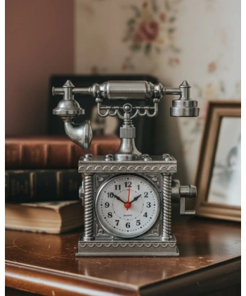 Dekoratif Retro Telefon Masa Saati Çalar Saat Özellikli