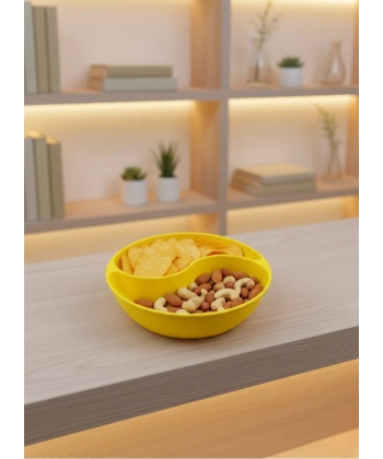 Dekoratif Sarı Çerezlik Kase 4’lü Set 3x12 cm