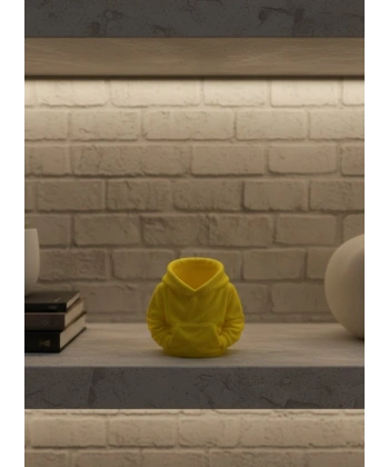 Dekoratif Sarı Hoodie Kalemlik 10x10 cm